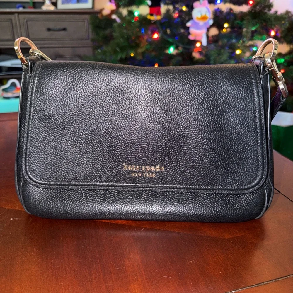 Kate Spade Black Pebbled Crossbody Bag - Picture 2 of 8